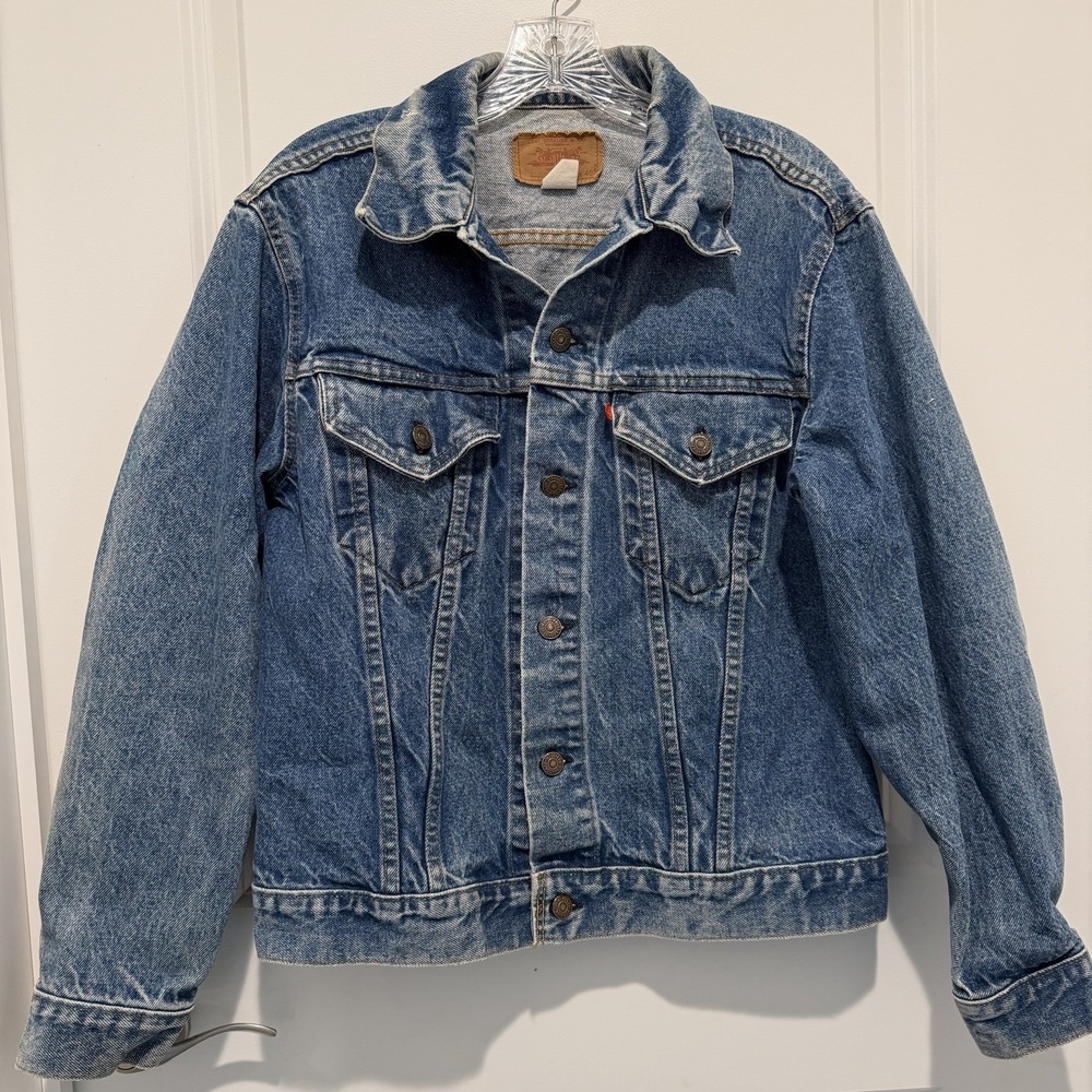 Levis Denim Jean Jacket Mens 40 Vintage‎ 70505 0217 Trucker Red Tab USA Trucker